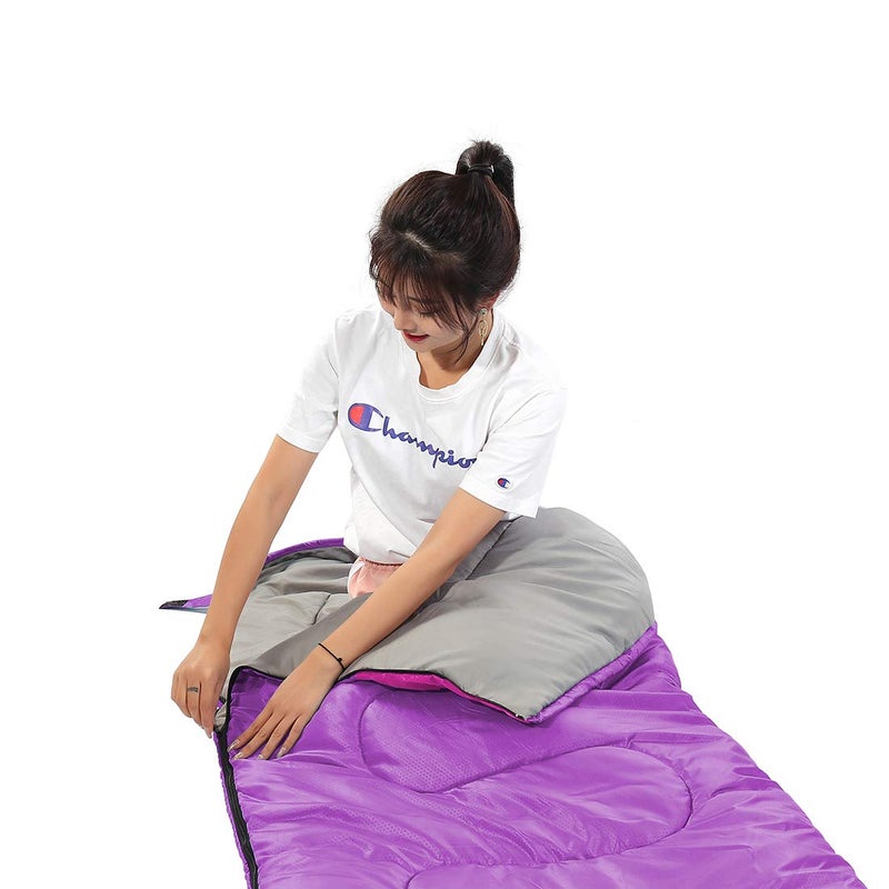 SWTMERRY Sleeping Bag 3 Seasons (Summer, Spring, Fall) Warm & Cool Weather - Lightweight,Waterproof Indoor & Outdoor Use for Kids, Teens & Adults for Camping Hiking, Backpacking and Survival (Purple) - Image 5